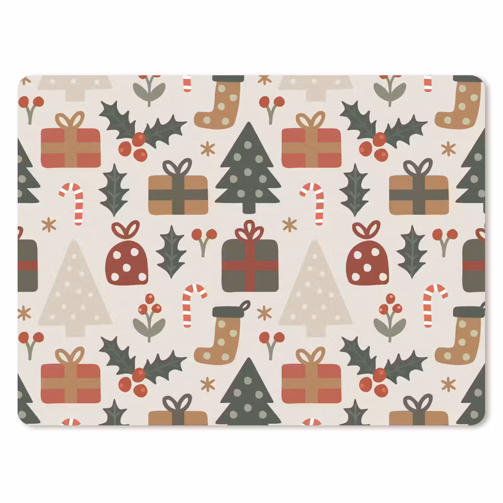 Mauspad - Illustration - Weihnachtsfiguren - Beige — 1