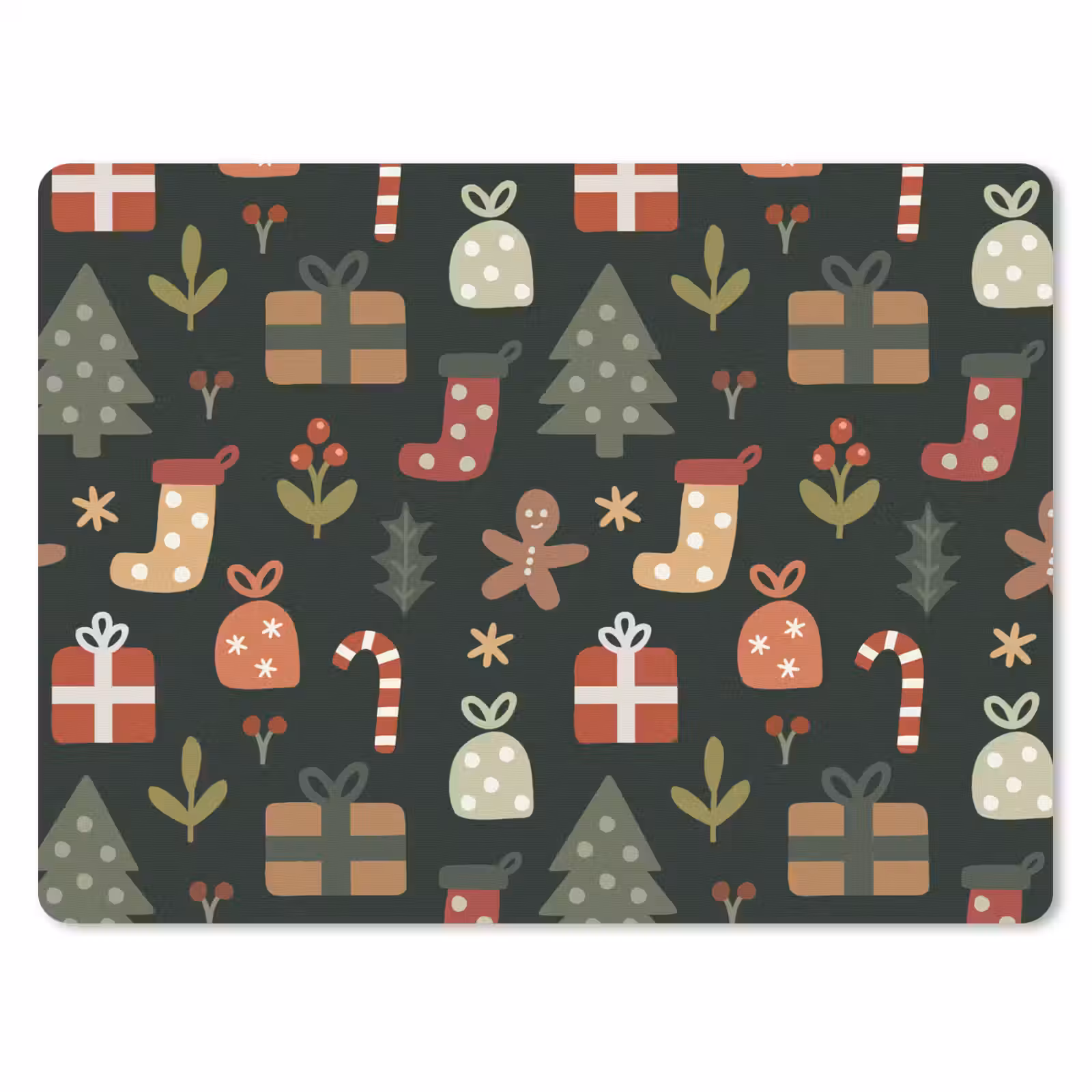 Mauspad - Illustration - Weihnachtsfiguren - Grün — 1