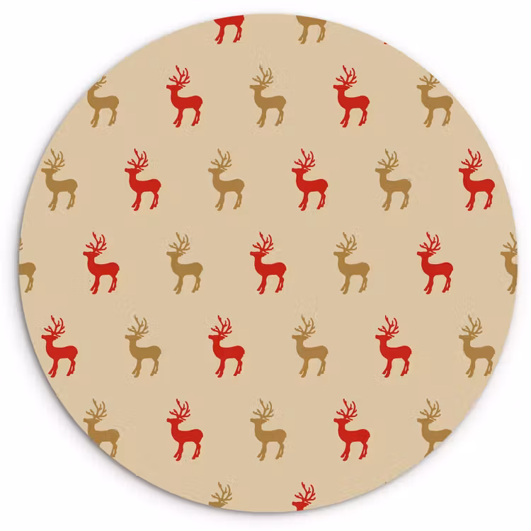 Forexbild Rund - Muster - Hirsche - Beige — 1