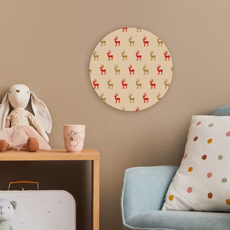 Forexbild Rund - Muster - Hirsche - Beige — 5