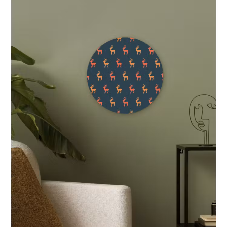 Forexbild Rund - Muster - Hirsche - Blau — 3