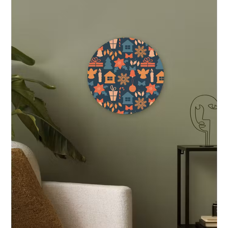 Forexbild Rund - Muster - Weihnachten - Symbole - Blau — 3