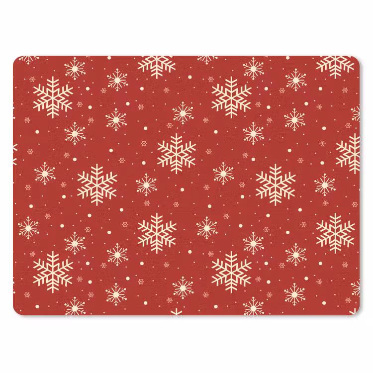 Mauspad - Illustration - Schneeflocken - Rot — 1