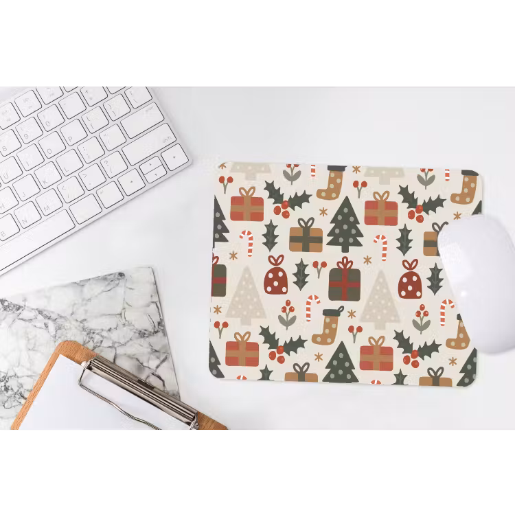 Mauspad - Illustration - Weihnachtsfiguren - Beige — 2
