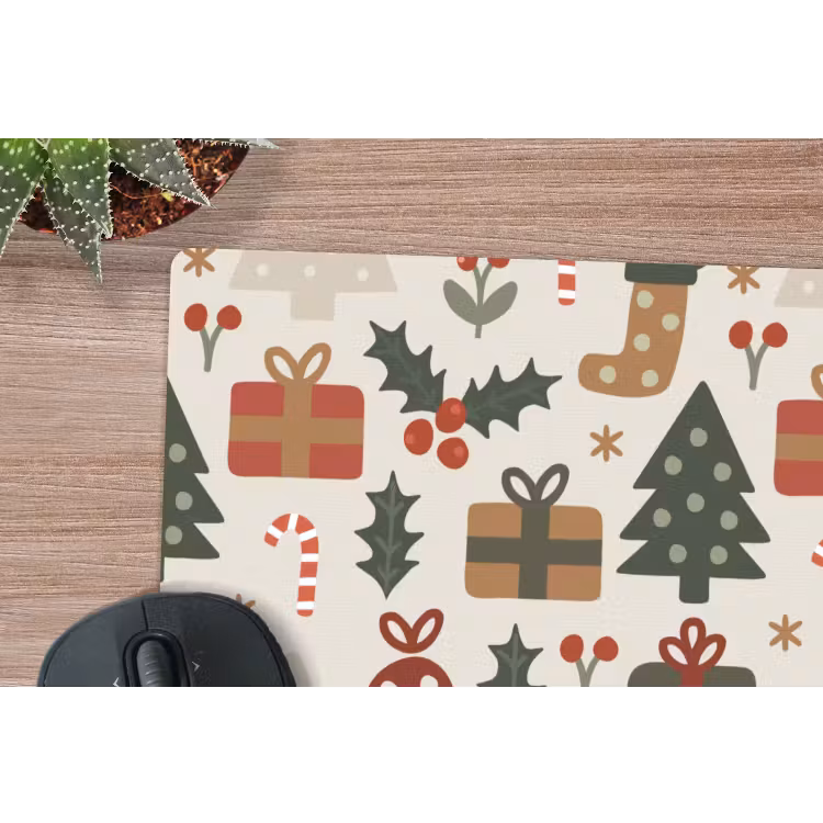 Mauspad - Illustration - Weihnachtsfiguren - Beige — 4