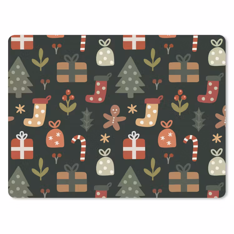 Mauspad - Illustration - Weihnachtsfiguren - Grün — 1
