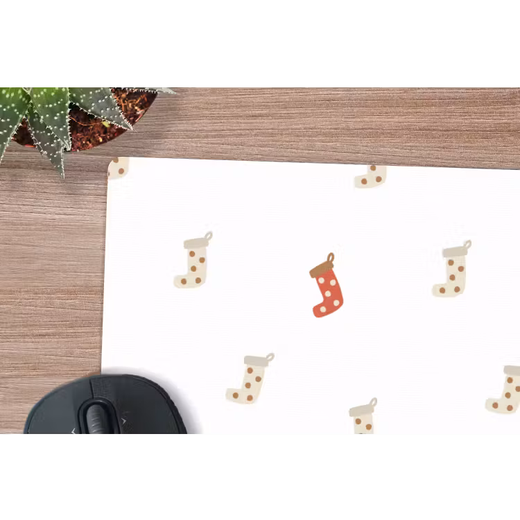 Mauspad - Illustration - Weihnachtssocken - Weiß — 4