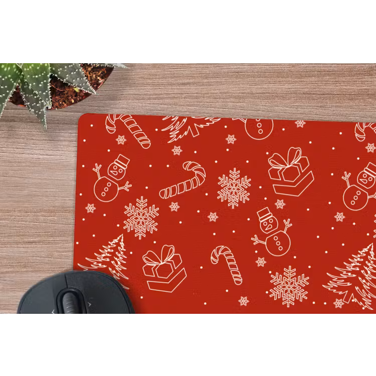 Mauspad - Illustration - Weihnachtssymbole - Rot — 4