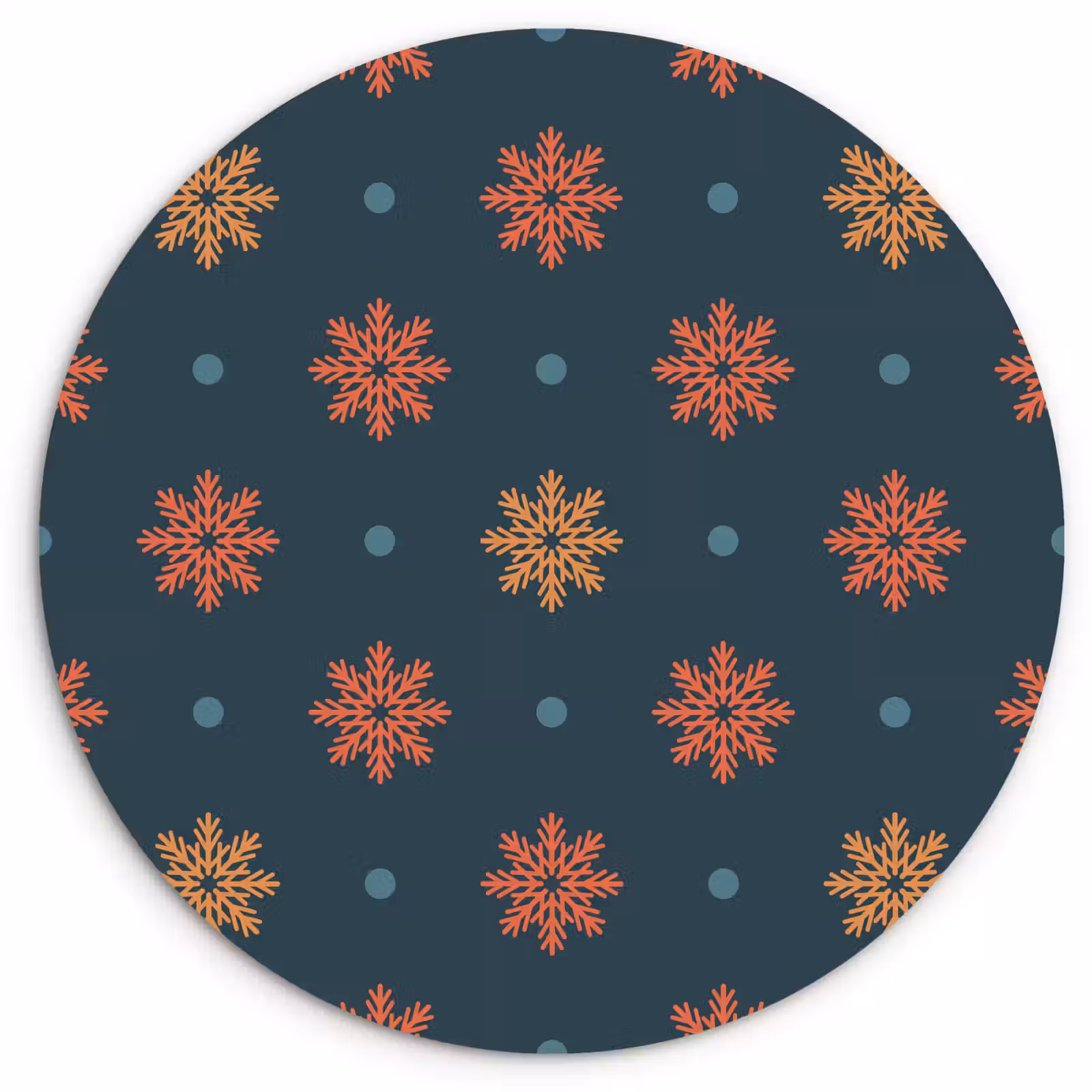 Forexbild Rund - Muster - Schneeflocken - Blau — 1