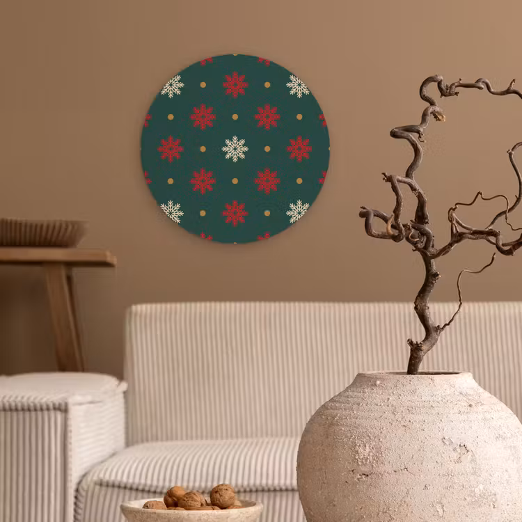 Forexbild Rund - Illustration - Schneeflocken - Grün — 2