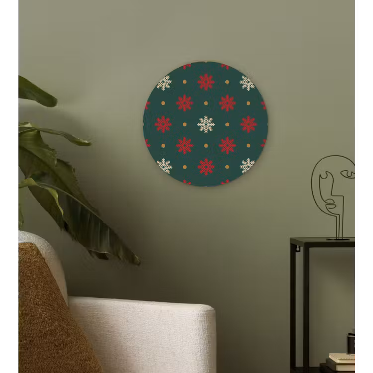 Forexbild Rund - Illustration - Schneeflocken - Grün — 3