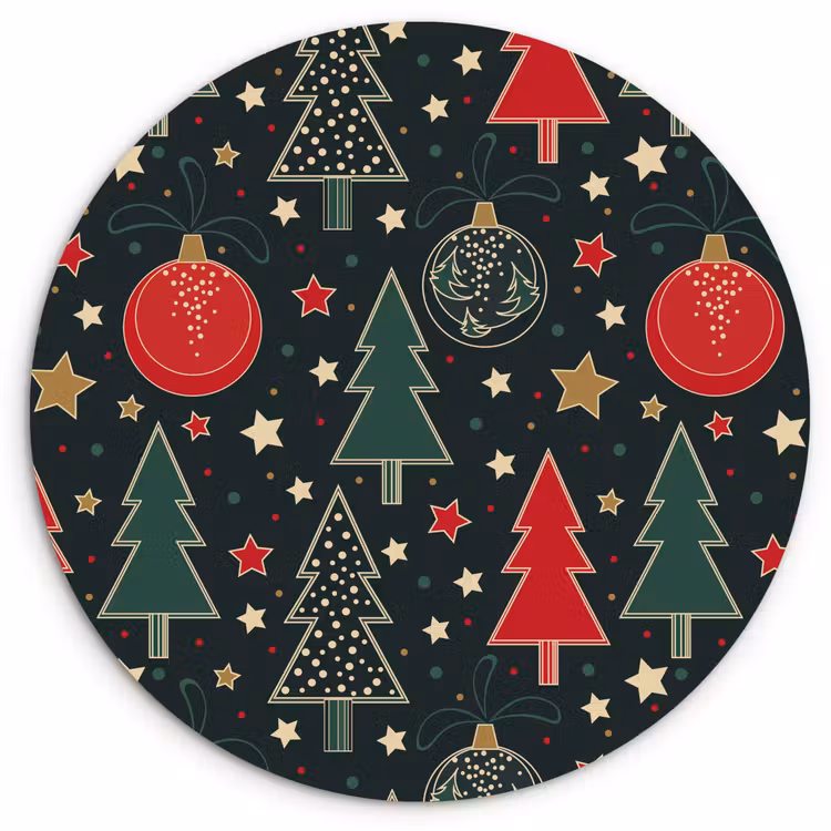 Forexbild Rund - Illustration - Weihnachten - Sterne - Grün — 1