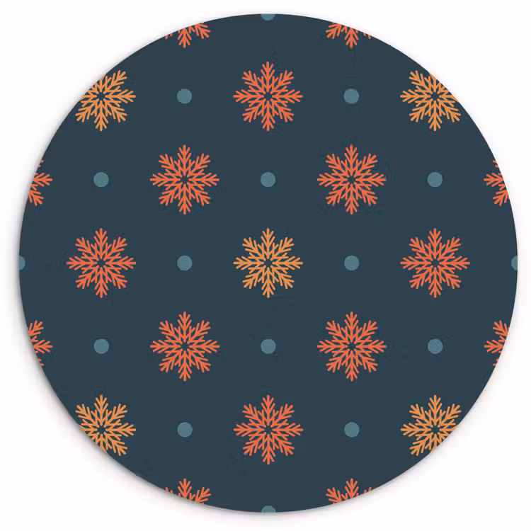 Forexbild Rund - Muster - Schneeflocken - Blau — 1
