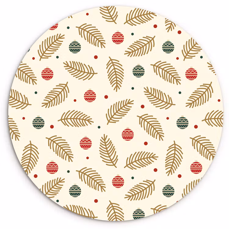 Forexbild Rund - Muster - Weihnachten - Symbole - Beige — 1