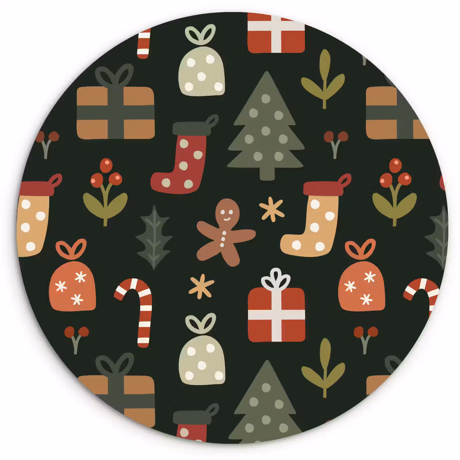 Forexbild Rund - Illustration - Weihnachtsfiguren - Grün — 1