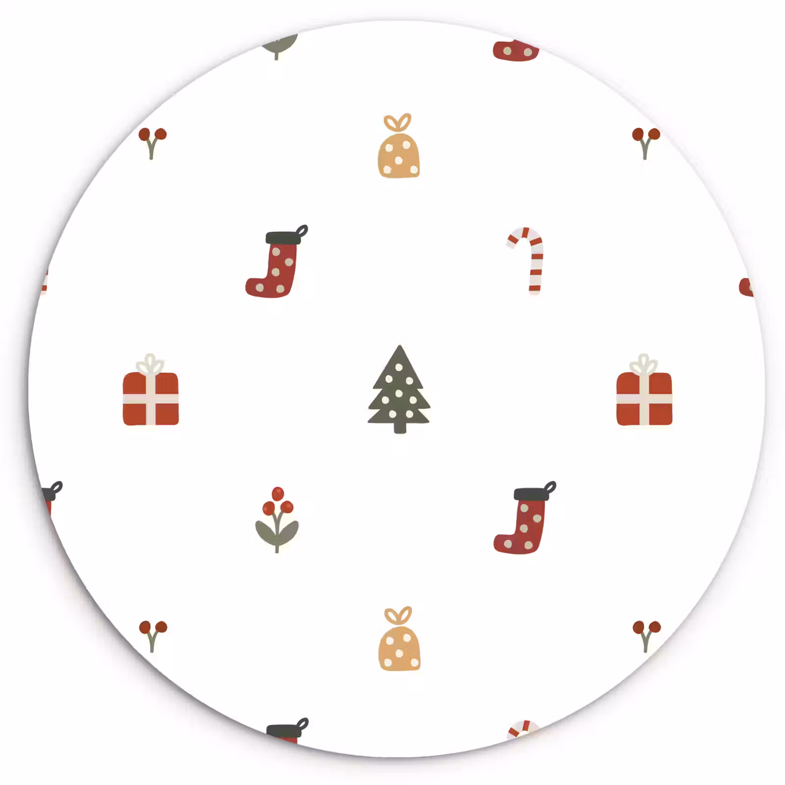 Forexbild Rund - Illustration - Weihnachtssymbole - Weiß — 1
