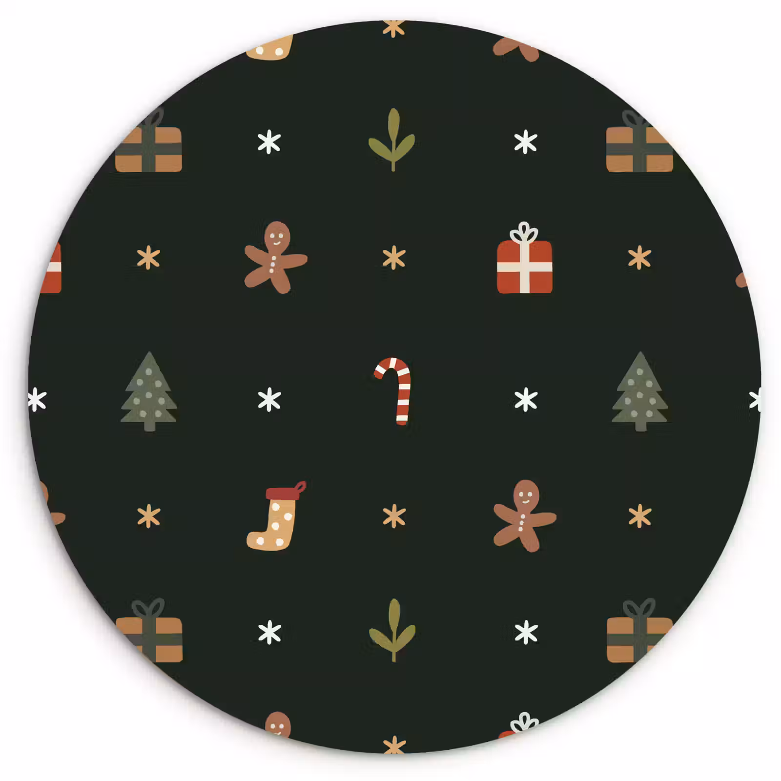 Forexbild Rund - Muster - Weihnachtssymbole - Grün — 1
