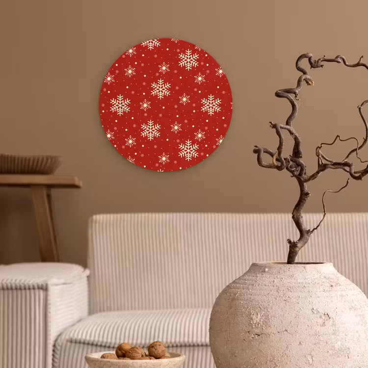 Forexbild Rund - Illustration - Schneeflocken - Rot — 2