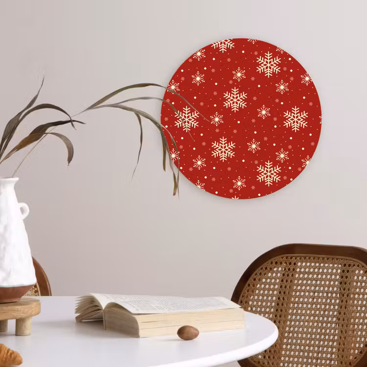 Forexbild Rund - Illustration - Schneeflocken - Rot — 4