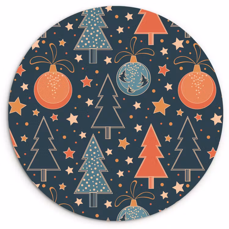 Forexbild Rund - Illustration - Weihnachten - Symbole - Blau — 1