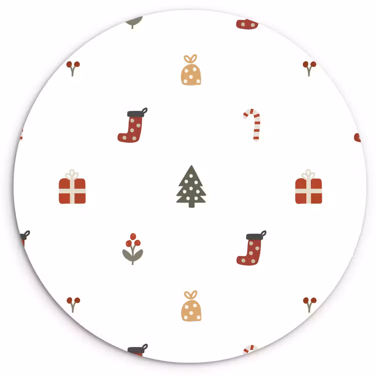 Forexbild Rund - Illustration - Weihnachtssymbole - Weiß — 1