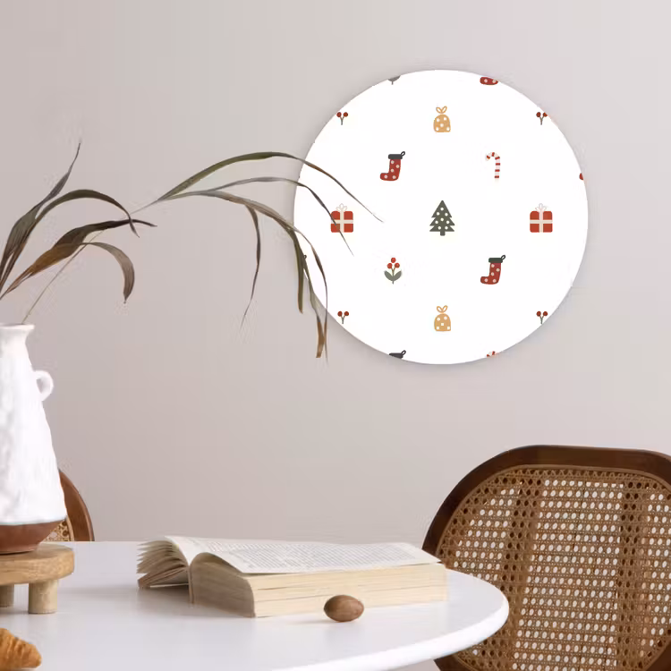 Forexbild Rund - Illustration - Weihnachtssymbole - Weiß — 4
