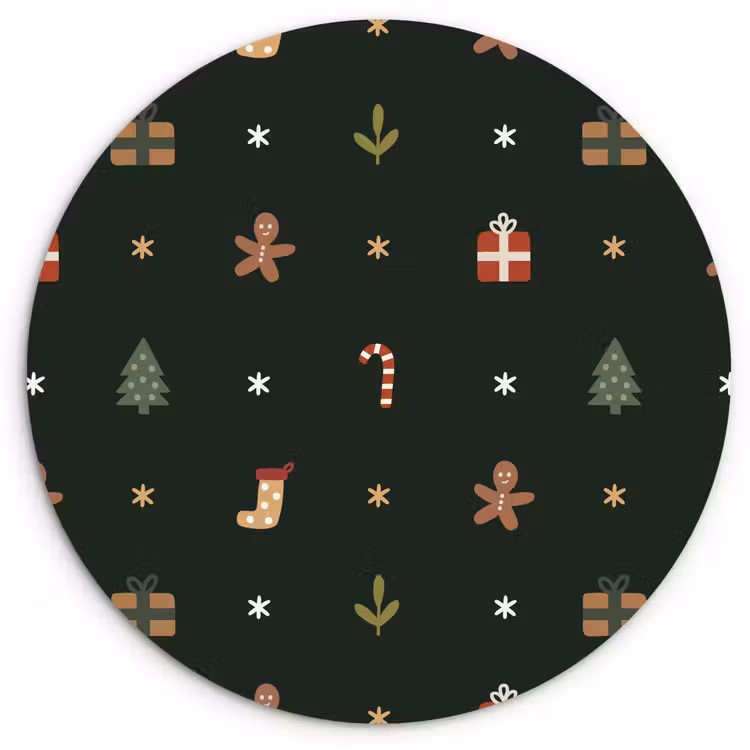 Forexbild Rund - Muster - Weihnachtssymbole - Grün — 1