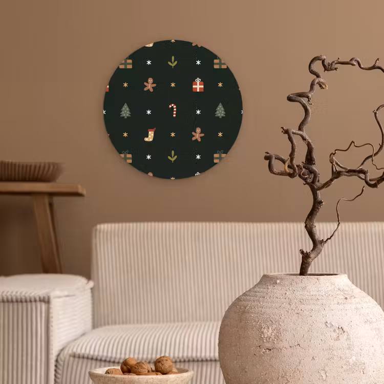 Forexbild Rund - Muster - Weihnachtssymbole - Grün — 2