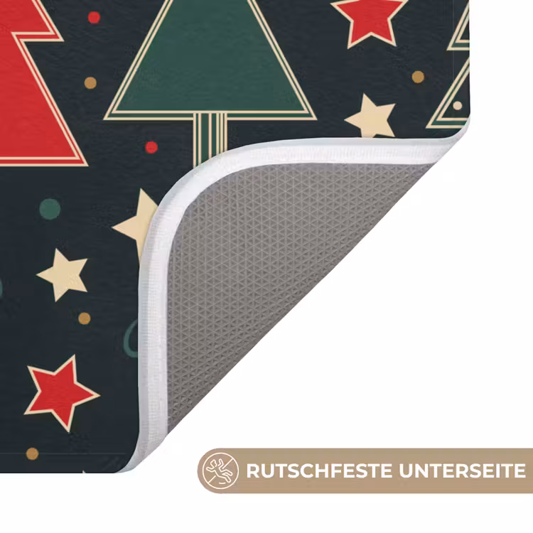 WC Vorleger - Illustration - Weihnachten - Sterne - Grün — 3