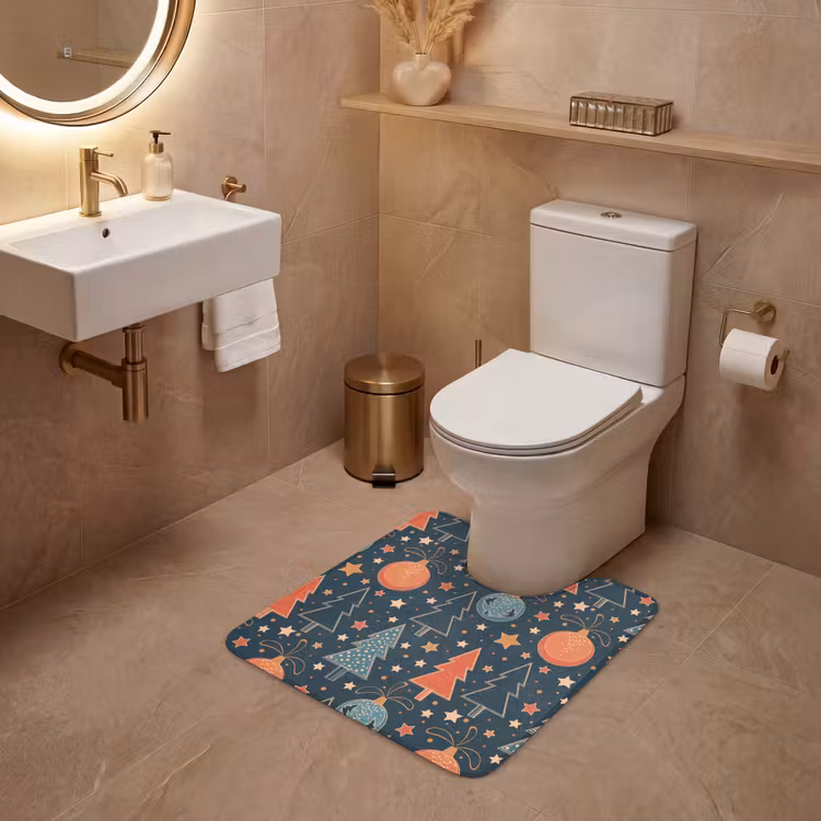 WC Vorleger - Illustration - Weihnachten - Symbole - Blau — 4