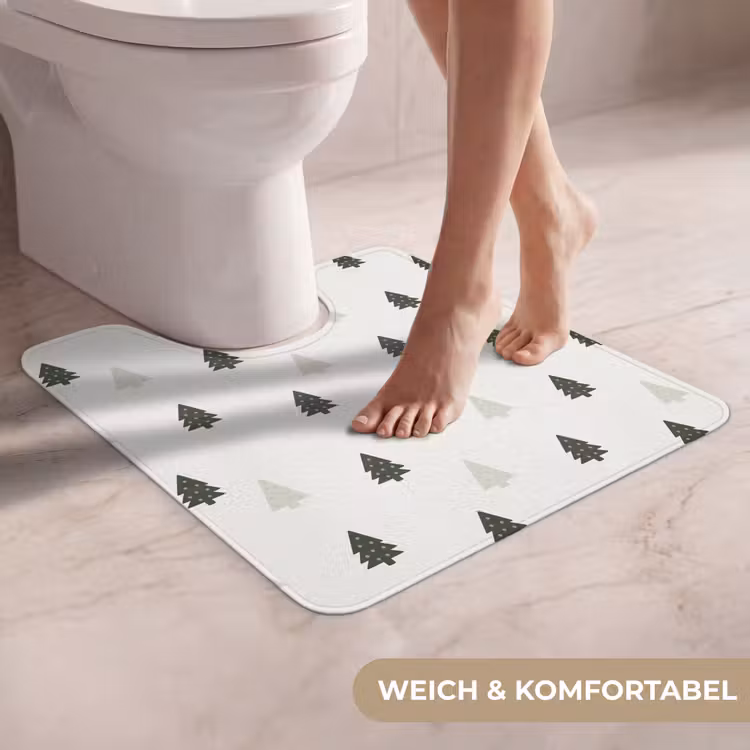 WC Vorleger - Illustration - Weihnachtsbäume - Weiß — 5