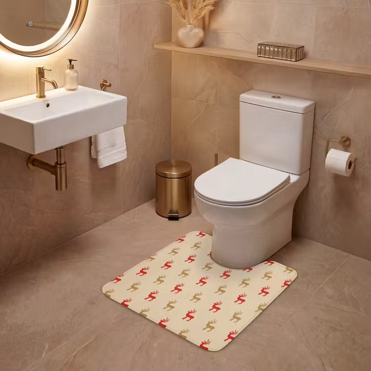 WC Vorleger - Muster - Hirsche - Beige — 4