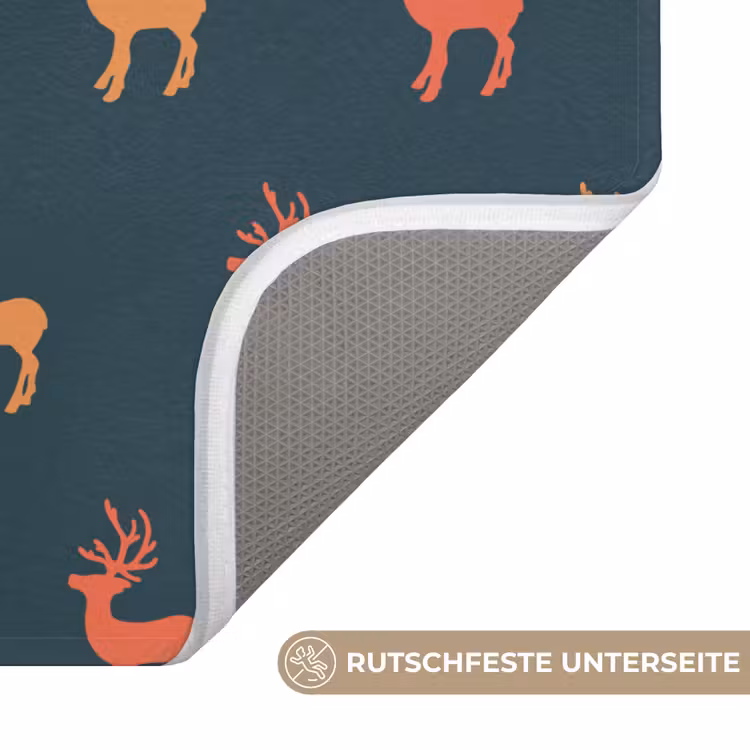 WC Vorleger - Muster - Hirsche - Blau — 3