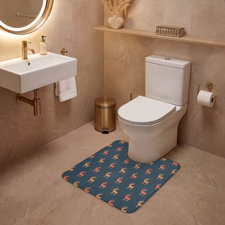 WC Vorleger - Muster - Hirsche - Blau — 4