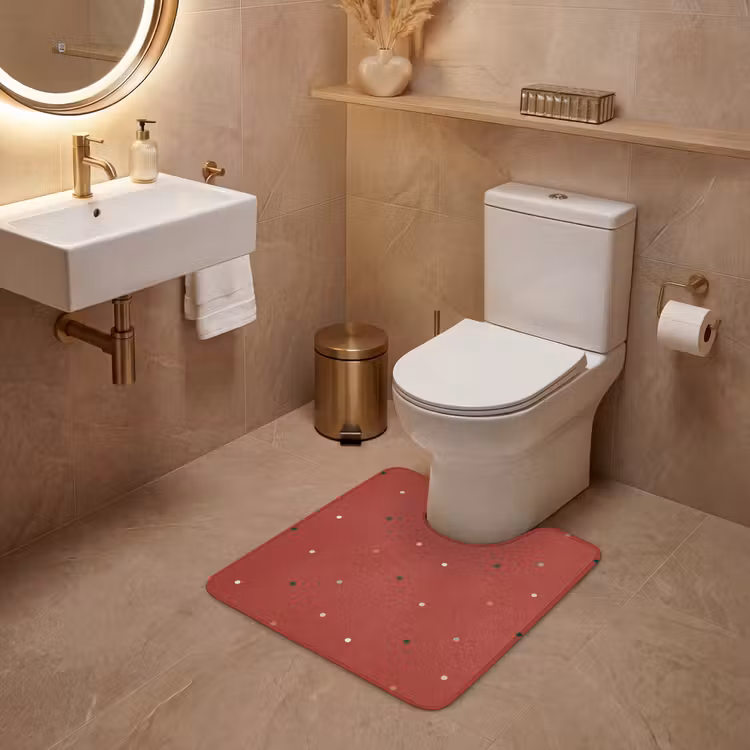 WC Vorleger - Muster - Punkte - Rot — 4