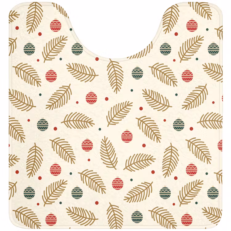 WC Vorleger - Muster - Weihnachten - Symbole - Beige — 1