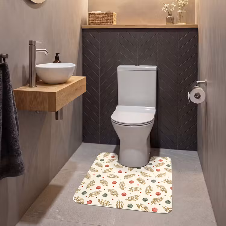 WC Vorleger - Muster - Weihnachten - Symbole - Beige — 2