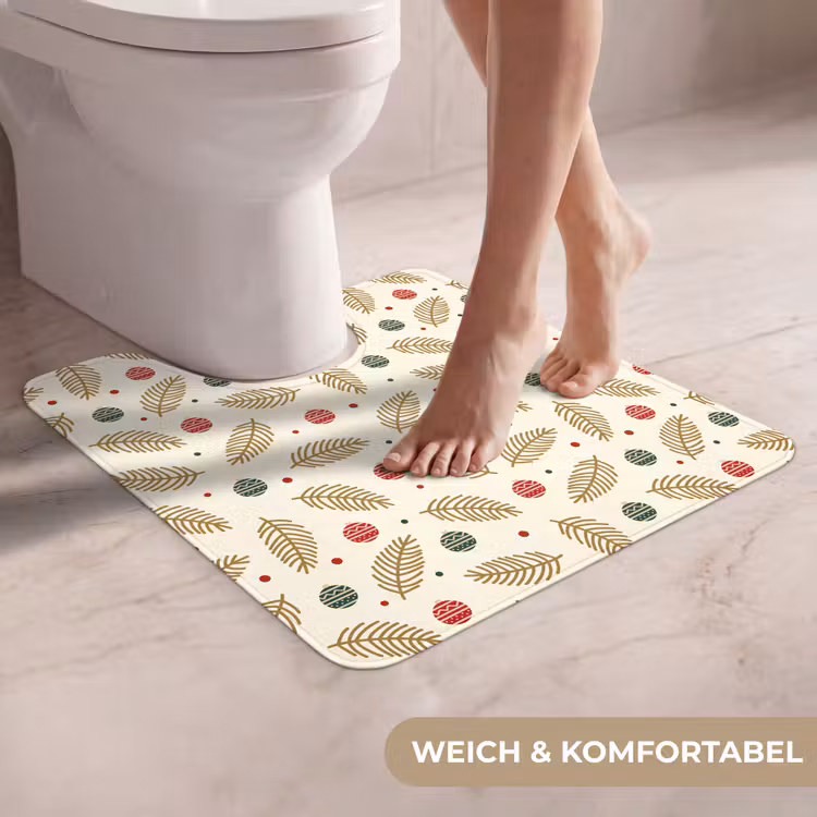 WC Vorleger - Muster - Weihnachten - Symbole - Beige — 5