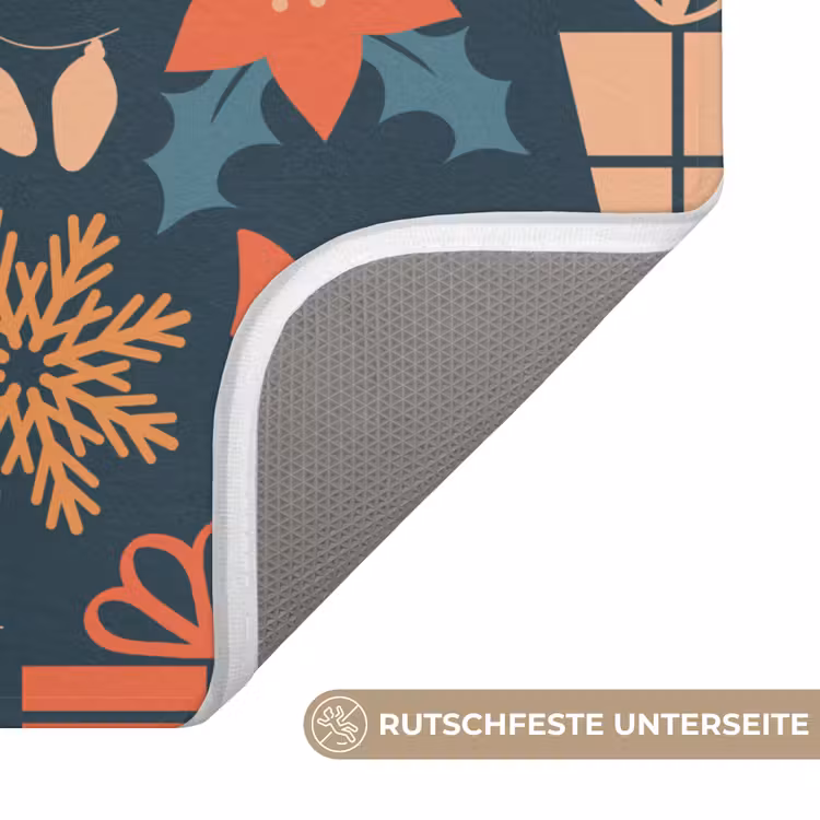 WC Vorleger - Muster - Weihnachten - Symbole - Blau — 3