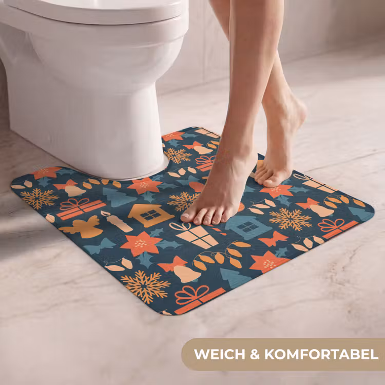 WC Vorleger - Muster - Weihnachten - Symbole - Blau — 5