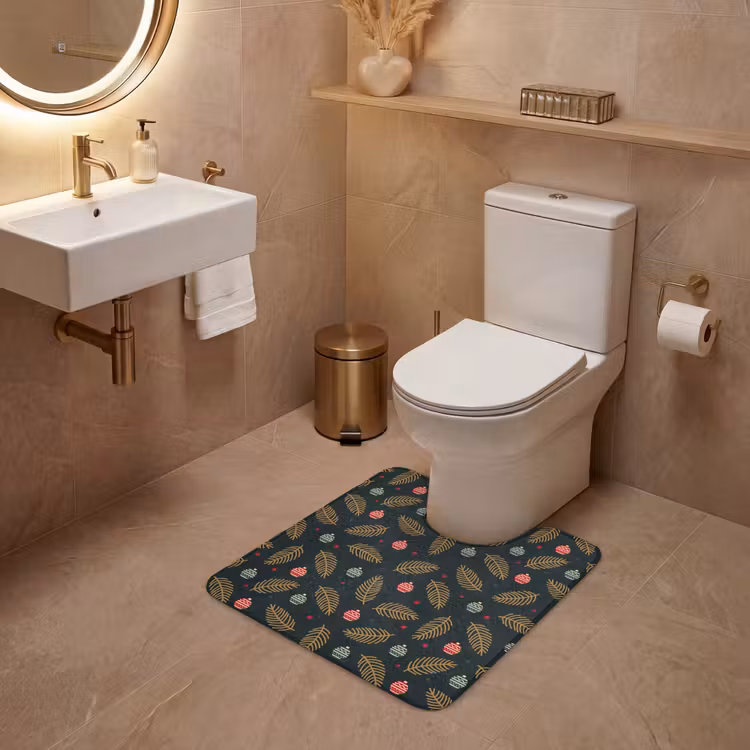 WC Vorleger - Muster - Weihnachten - Symbole - Grün — 4