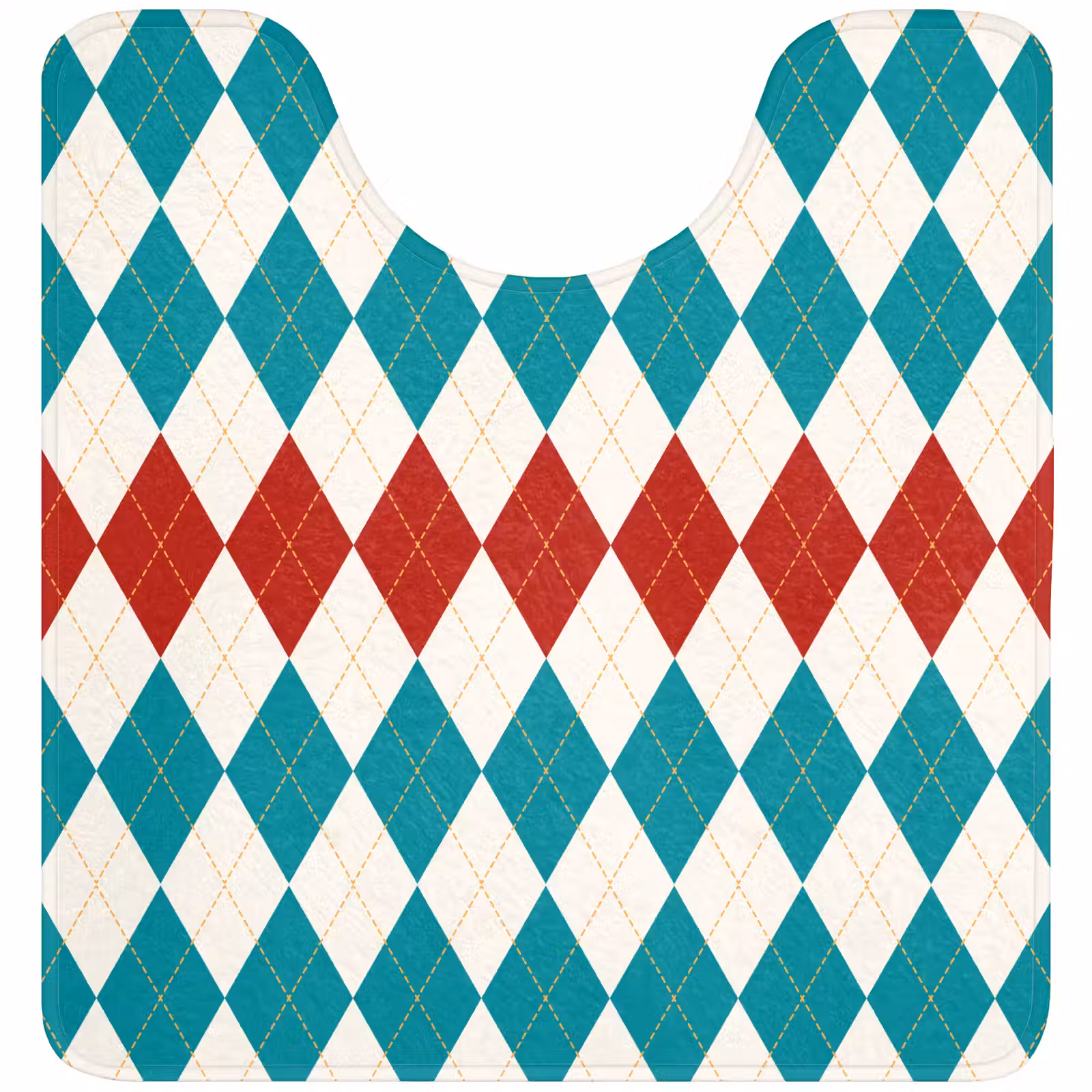 WC Vorleger - Illustration - Karo - Rot - Grün — 1
