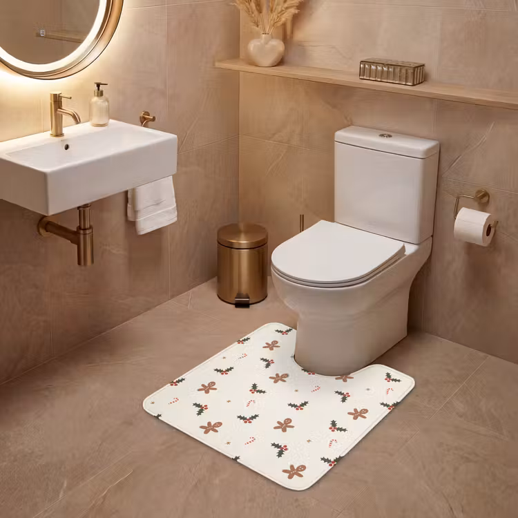 WC Vorleger - Illustration - Figuren - Beige — 4