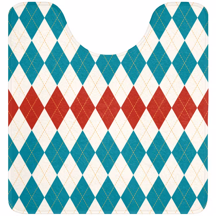 WC Vorleger - Illustration - Karo - Rot - Grün — 1