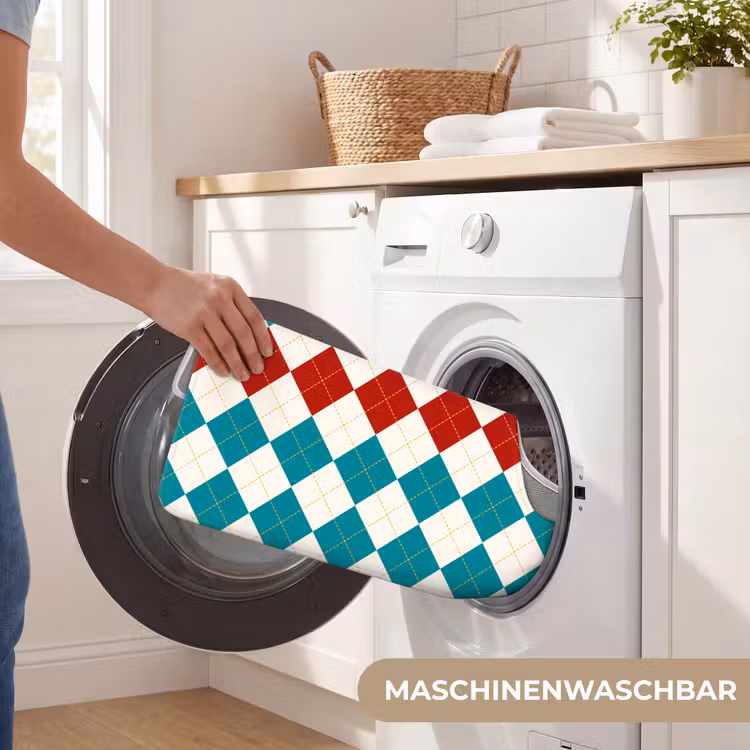 WC Vorleger - Illustration - Karo - Rot - Grün — 7