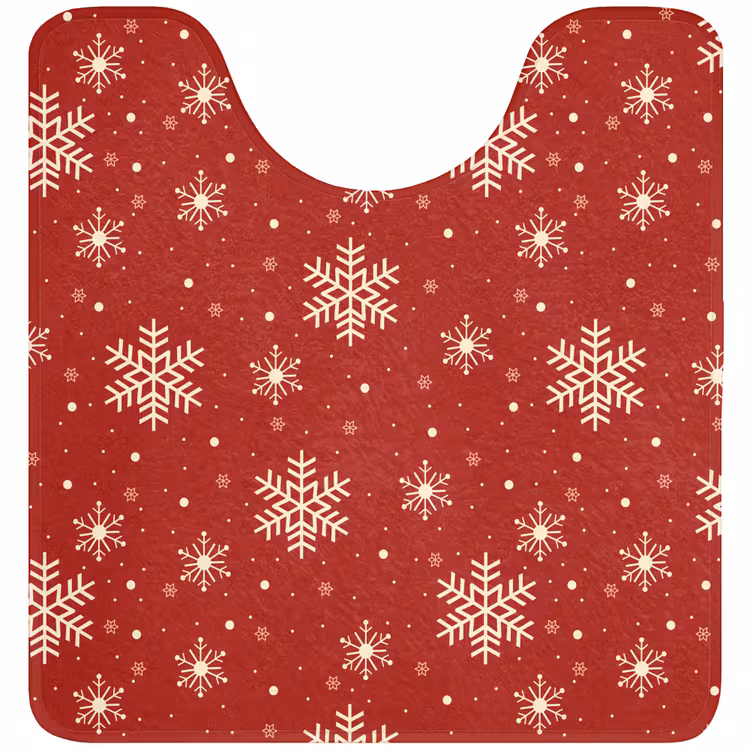 WC Vorleger - Illustration - Schneeflocken - Rot — 1