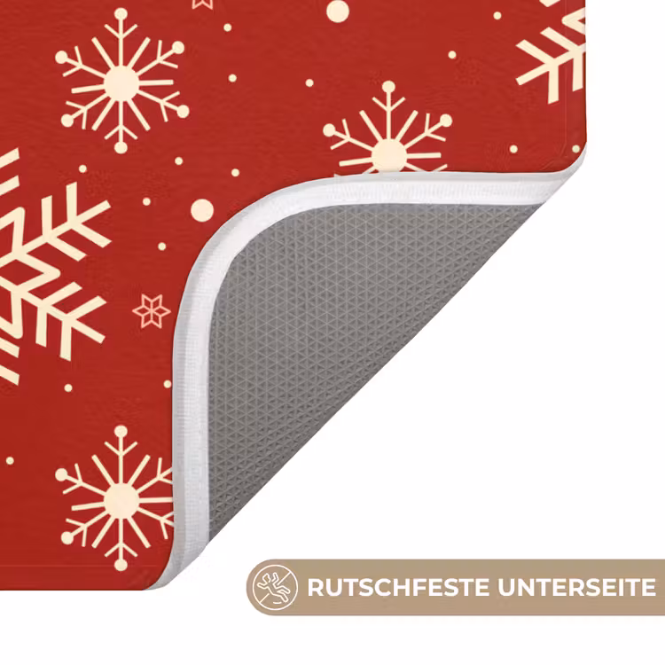 WC Vorleger - Illustration - Schneeflocken - Rot — 3
