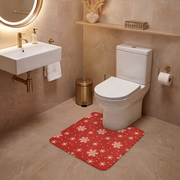 WC Vorleger - Illustration - Schneeflocken - Rot — 4
