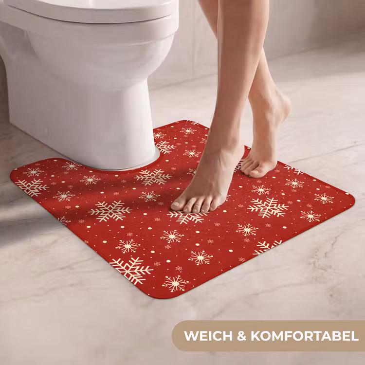 WC Vorleger - Illustration - Schneeflocken - Rot — 5