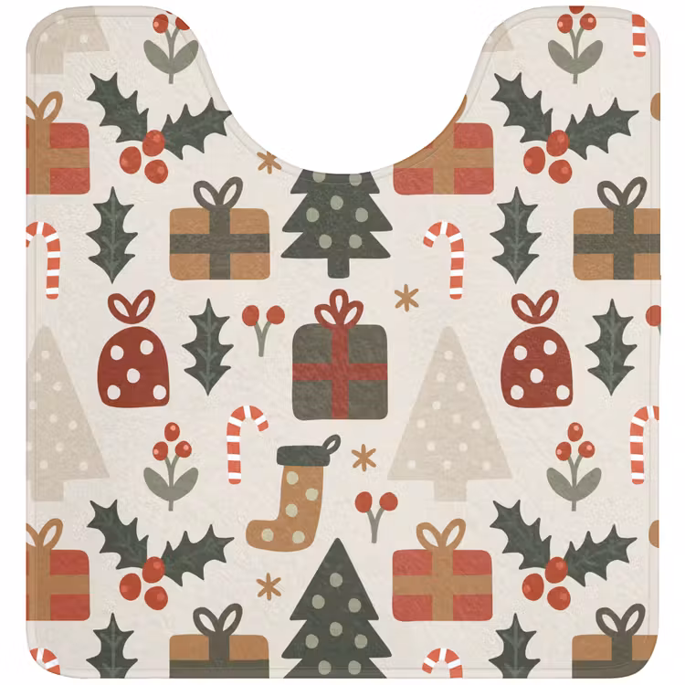 WC Vorleger - Illustration - Weihnachtsfiguren - Beige — 1